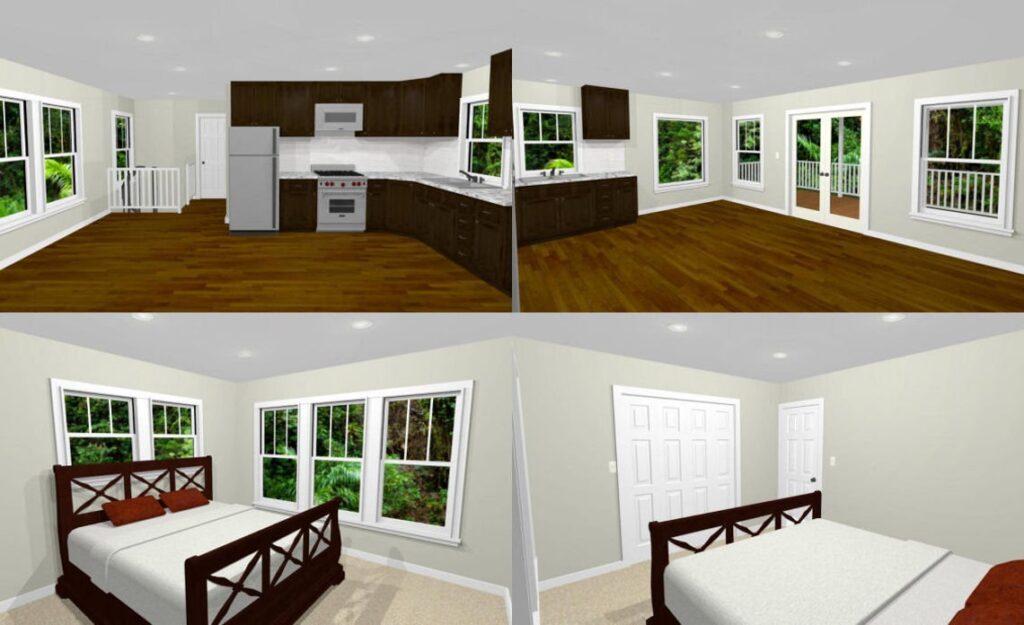 20x32 Small House Plan 1 Bedroom 1 Bath 785 sq ft PDF Floor Plan interior