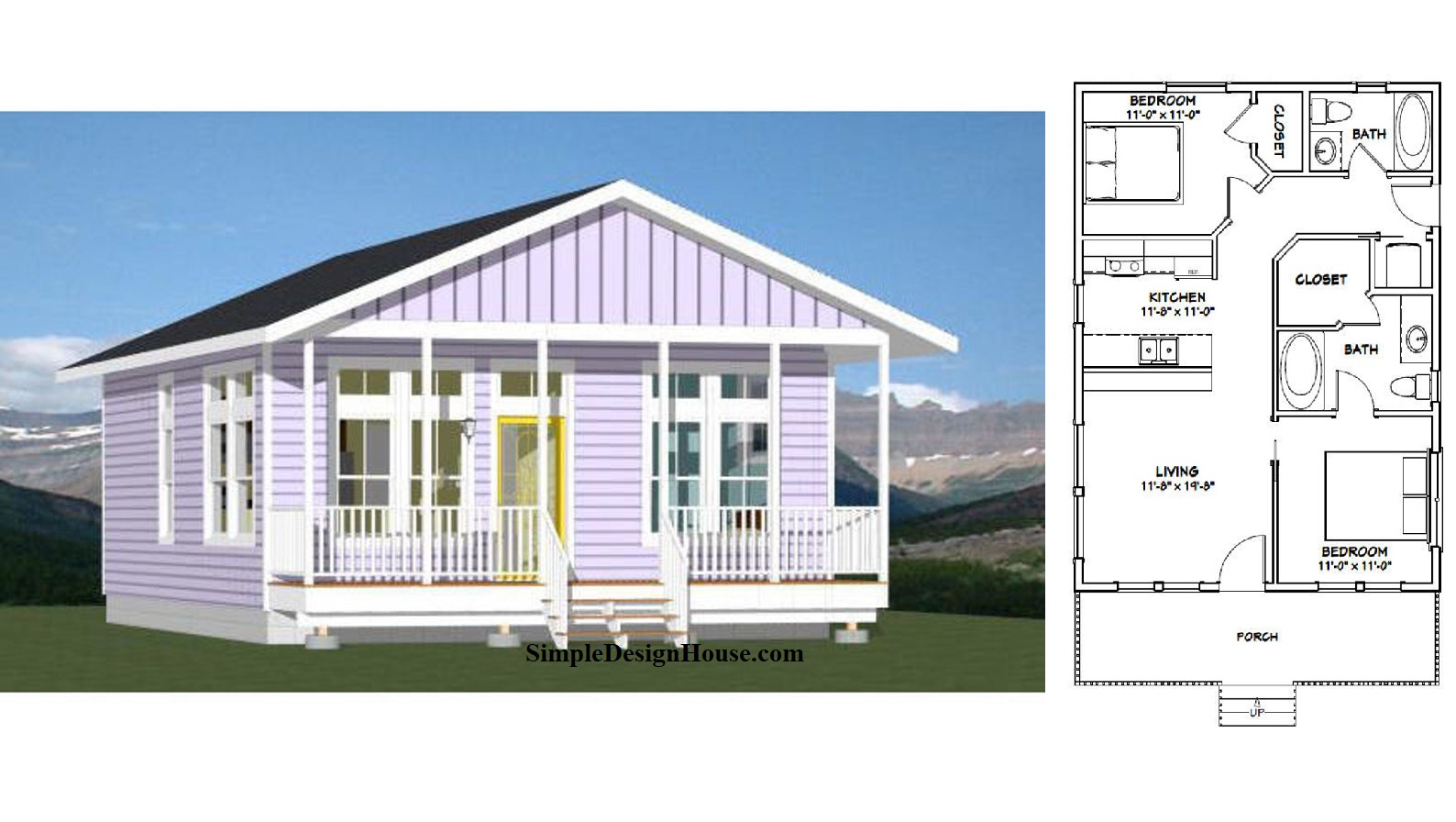 24x32-Small-House-Plan-2-Bedrooms-2-Baths-768-sq-ft-PDF-Floor-Plan-3d