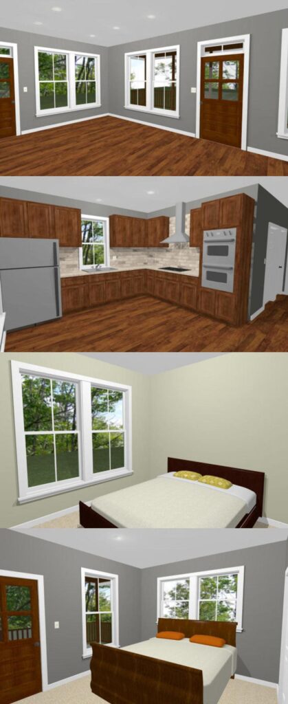 28x32 House Plan 2 Bedrooms 1 Bath 848 sq ft PDF Floor Plan