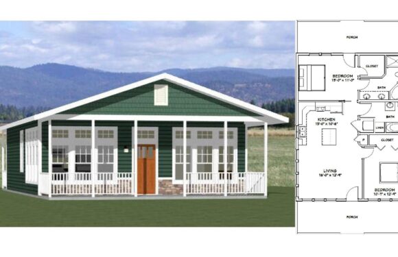28×36 House Plan 1,008 sq ft PDF Floor Plan