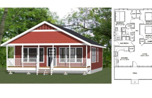 28×36 Small House Plan 1k sq ft PDF Floor Plan