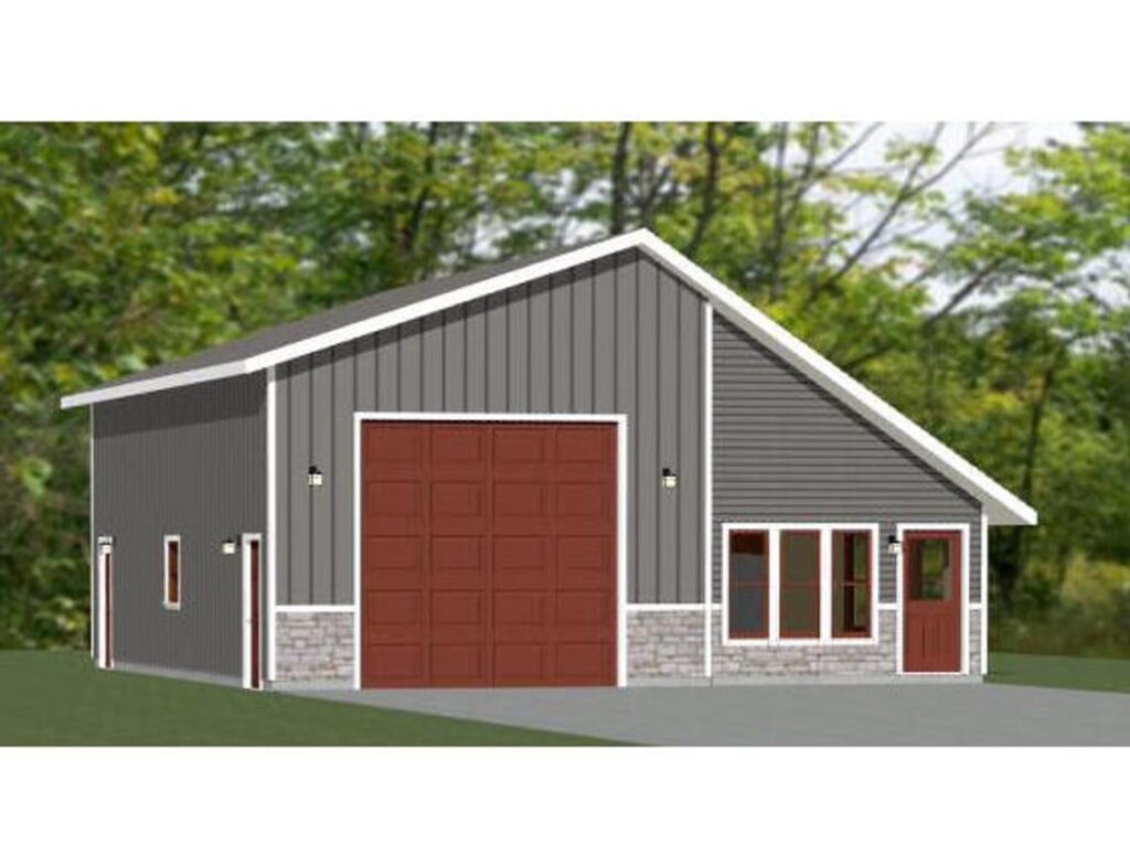 34x42 House plan 1 RV Garage 1 Bedroom 1 Bath 1,400 sq ft PDF Floor Plan