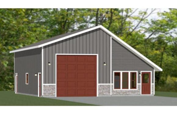 34×42 House plan 1 RV Garage 1,400 sq ft PDF Floor Plan