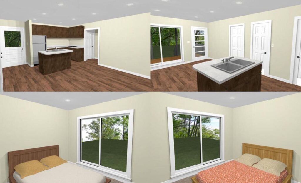 36x20 Small House Plan 2 Bedrooms 2 Baths 720 sq ft PDF Floor Plan