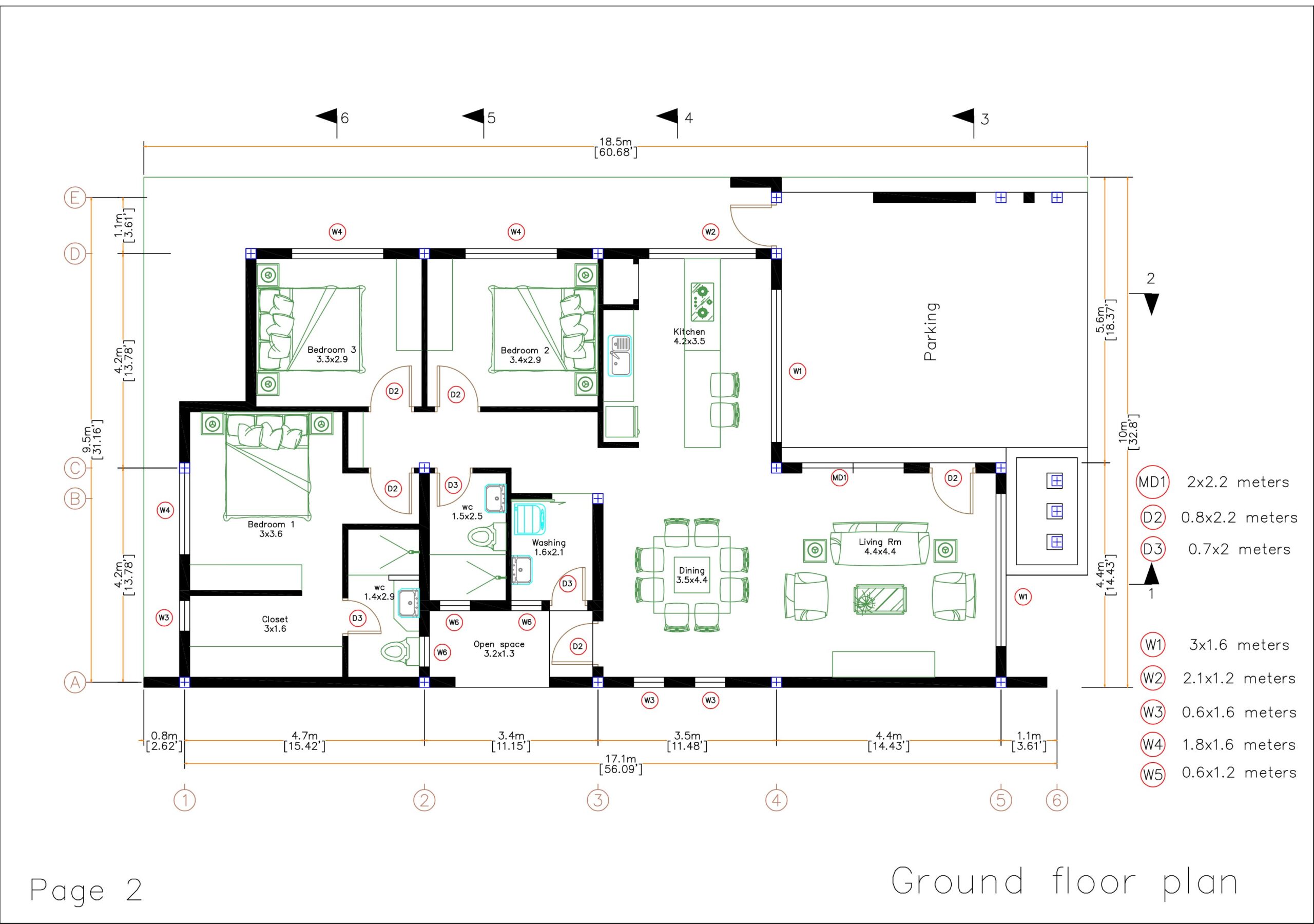 House Design 3d 10x18 Meter 33x59 Feet 3 Bedrooms Terrace Roof PDF Full Plan Layout floor plan