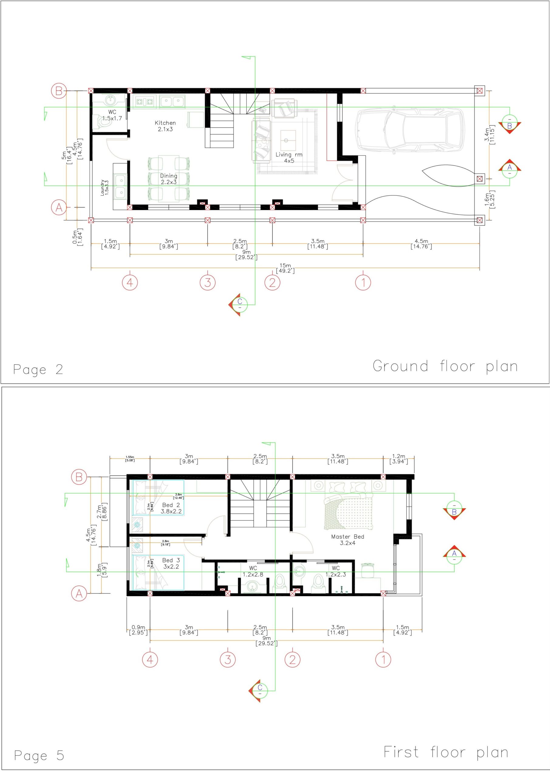 House Desing Plan 7x11 Meter 23x36 Feet 3 Bedrooms PDF Full Plan floor plan