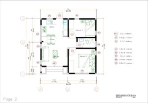 Modern Tiny Homes 7x7 Meters 24x24 Feet 2 Bedrooms PDF Full Plan layout plan