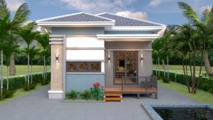 Modern Tiny House 6x8 Meter 20x26 Feet Hip Roof Full PDF Plan