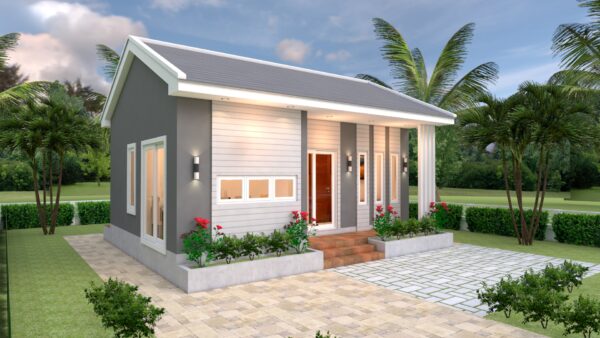 Small 2 Bedroom House 8x6 Meter 26x20 Feet PDF Full Plans
