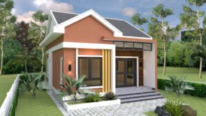 Small Bungalow 6.5x8.5 with 2 Bedrooms Gable roof PDF Full Plan