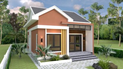 Small Bungalow 6.5x8.5 with 2 Bedrooms Gable roof PDF Full Plan