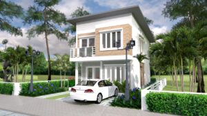 Small House 3D 6.5x7.5 Meter 21x25 Feet 2 Bedrooms PDF Full Plan 2