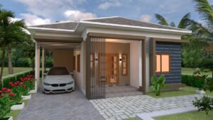 Small House Plan 10x11 Meter 33x36 Feet 3 Bedrooms Hip Roof PDF Full Plan