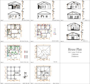 Small House Plan 10x11 Meter 33x36 Feet 3 Bedrooms Hip Roof PDF Full Plan all