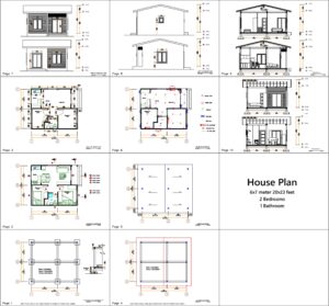 Small House Plans 20x23 Feet 2 Bedrooms 6x7 Meter Pdf Full Plan All layout