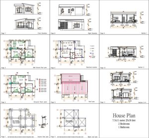 Small Modern House Designs 7.5x11 Meter 25x36 Feet Full PDF Plan all