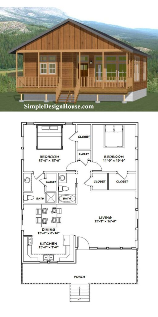 30x40-House-Plan-2-Bedrooms-2-Baths-1136-sq-ft-PDF-Floor-Plan-3d-1