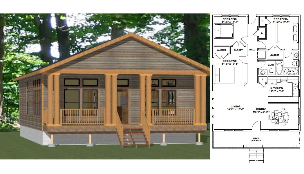 30x40-House-Plan-3d-3-Bedrooms-2-Baths-1200-sq-ft-PDF-Floor-Plan-3d-cover