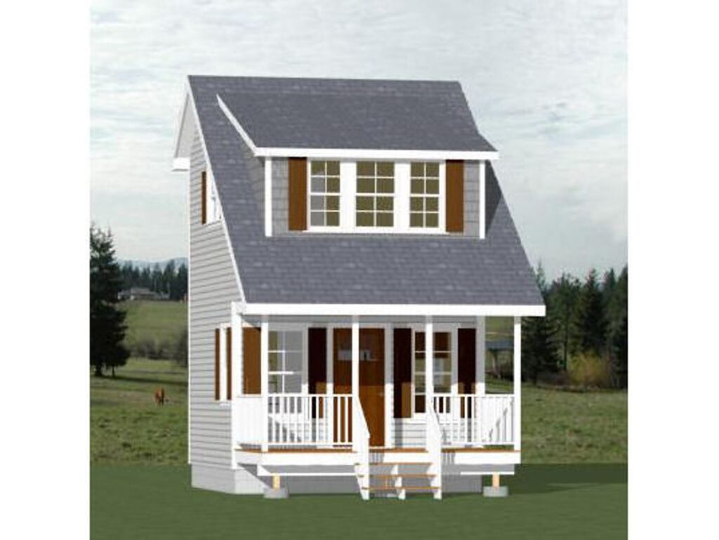 14x14-Small-House-3d-1-Bedroom-1-Bath-399-sq-ft-PDF-Floor-Plan