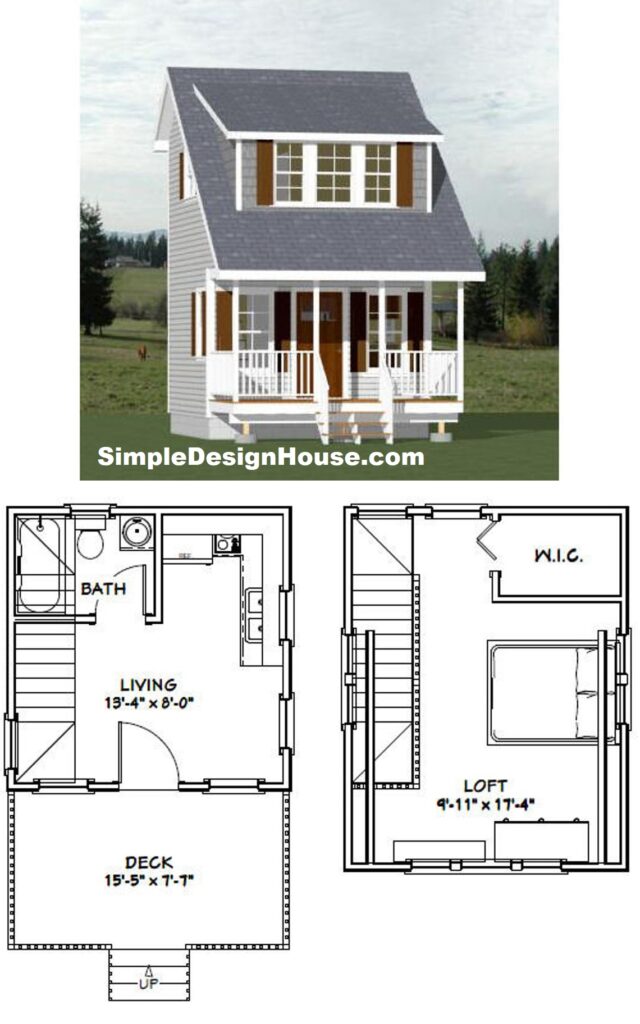 14x14-Small-House-3d-1-Bedroom-1-Bath-399-sq-ft-PDF-Floor-Plan-3d