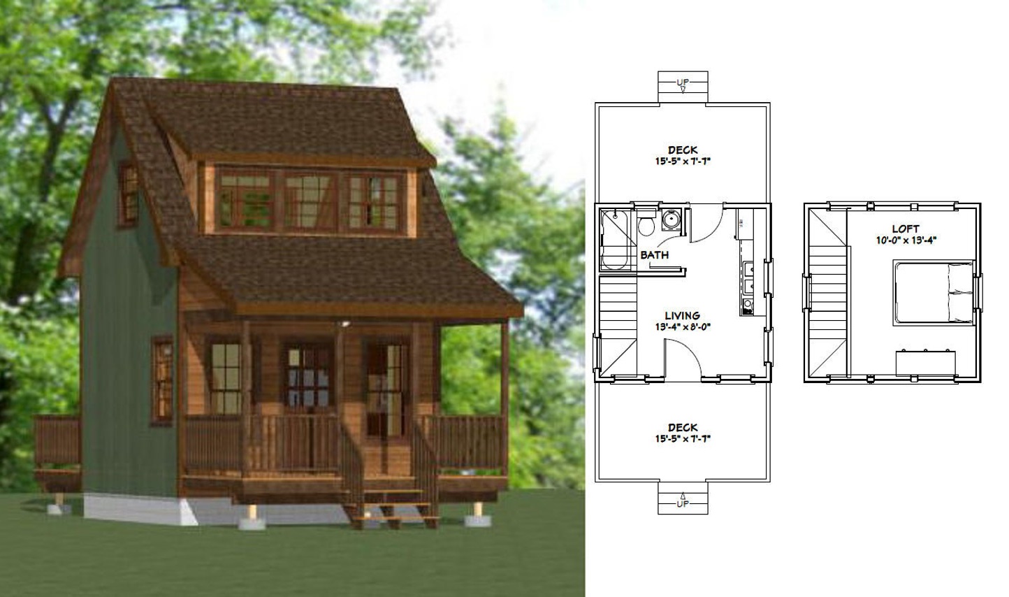 14x14-Small-House-Plan-1-Bedroom-1-Bath-343-sq-ft-PDF-Floor-Plan-C
