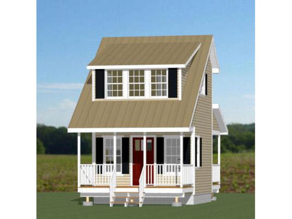 14x14-Tiny-House-3d-1-Bedroom-1-Bath-399-sq-ft-PDF-Floor-Plan