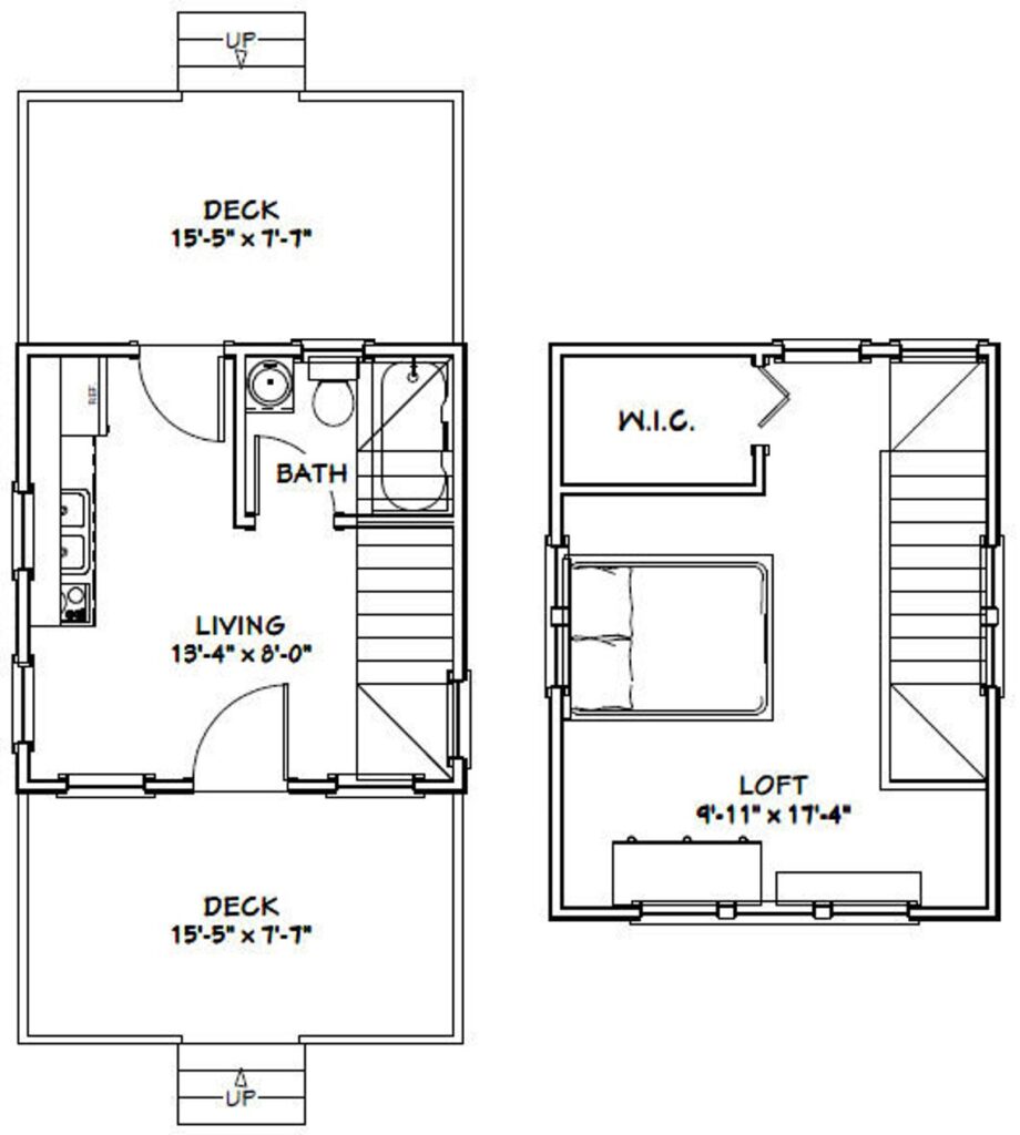 14x14-Tiny-House-3d-1-Bedroom-1-Bath-399-sq-ft-PDF-Floor-Plan-layout-floor-plan
