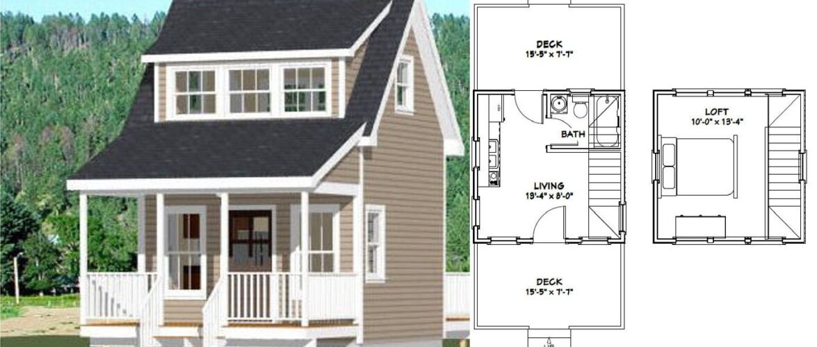 14×14 Tiny House Design 343 sq ft PDF Floor Plan