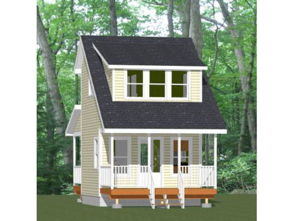 14x14-Tiny-House-Plan-1-Bedroom-1-Bath-399-sq-ft-PDF-Floor-Plan