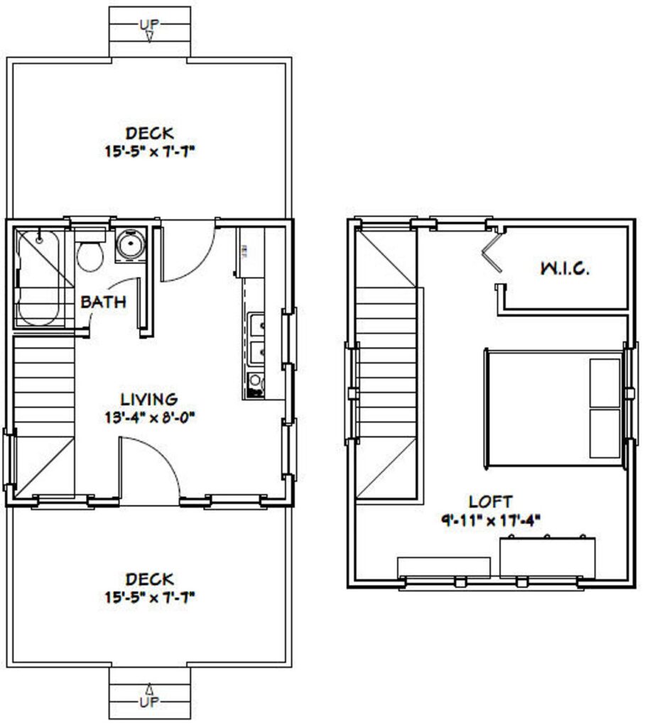 14x14-Tiny-House-Plan-1-Bedroom-1-Bath-399-sq-ft-PDF-Floor-Plan-layout-plan