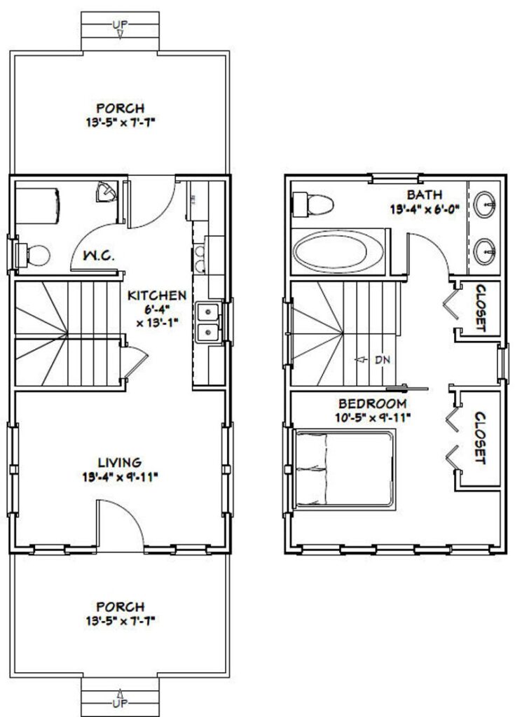 14x24-Small-House-Design-1-Bedroom-1.5-Bath-597-sq-ft-PDF-Floor-Plan-layout-plan