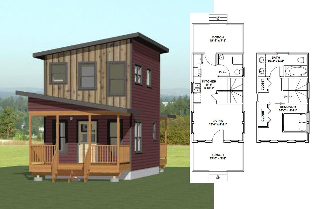 14x24-Small-House-Plan-1-Bedroom-1.5-Bath-597-sq-ft-PDF-Floor-Plan-C