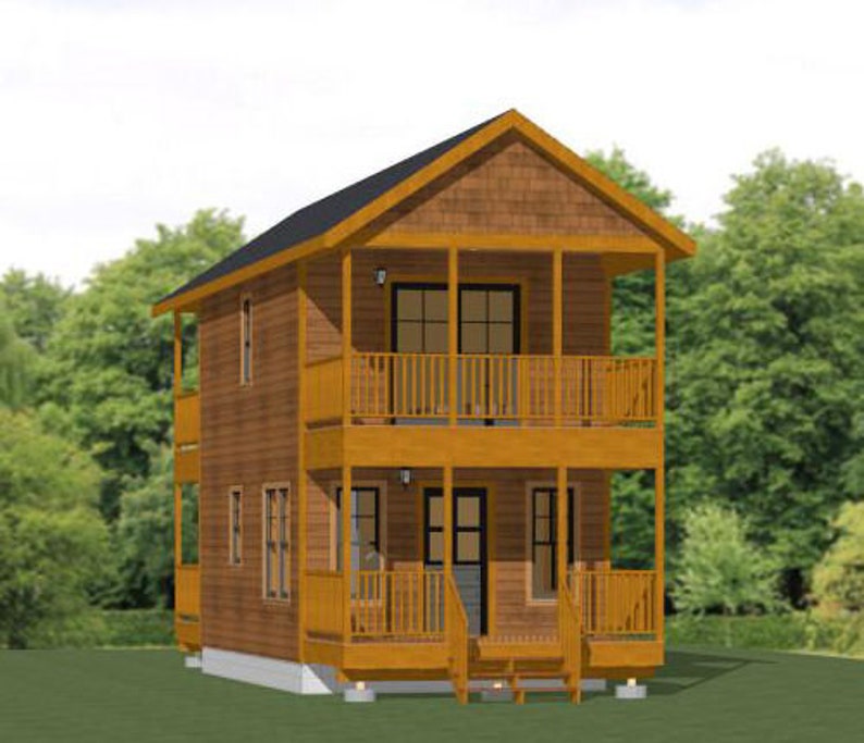 14x24-Tiny-House-3d-1-Bedroom-1.5-Bath-597-sq-ft-PDF-Floor-Plan