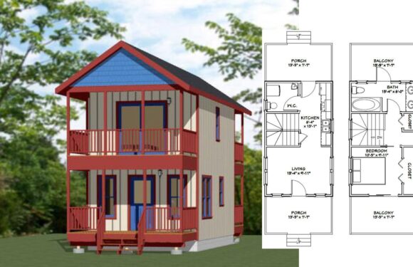14×24 Tiny House Plan 597 sq ft PDF Floor Plan