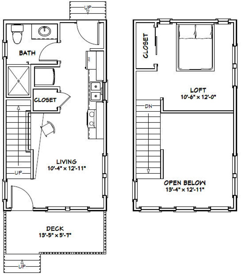 14x26-Small-House-Plan-1-Bedroom-1.5-Bath-493-sq-ft-PDF-Floor-Plan-layout-plan