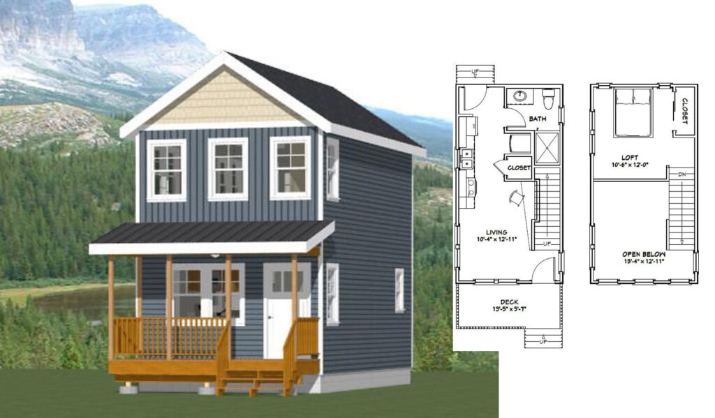 14x26-Tiny-House-Design-1-Bedroom-1.5-Bath-493-sq-ft-PDF-Floor-Plan-C