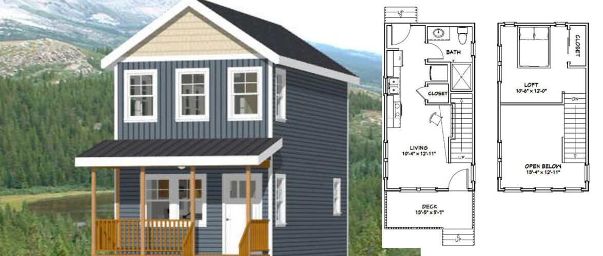 14×26 Tiny House Design 493 sq ft PDF Floor Plan