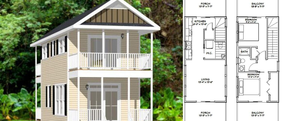 14×28 Tiny House Plan 749 sq ft PDF Floor Plan