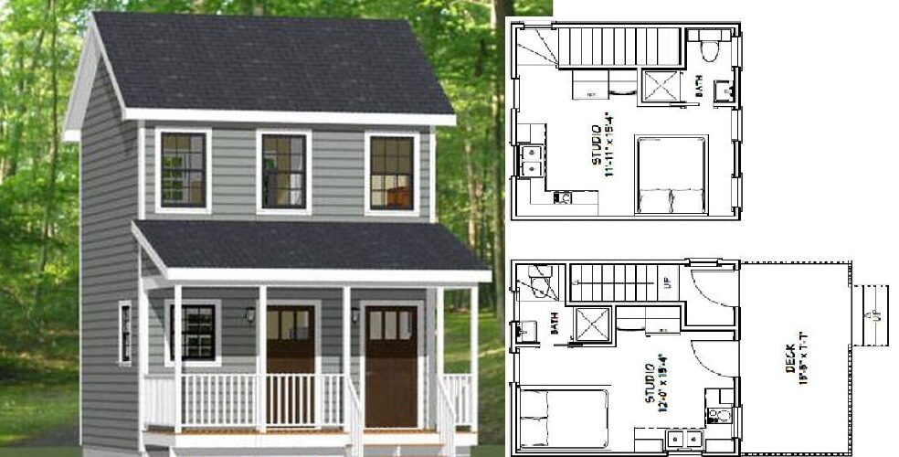 16×16 Duplex Small House 441 sq ft PDF Floor Plan
