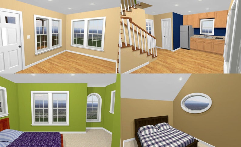16x16-House-Plans-3d-2-Bedrooms-2.5-Baths-697-sq-ft-PDF-Floor-Plan-interior