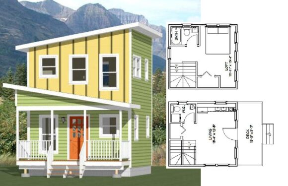 16×16 Simple House Plan 433 sq ft PDF Floor Plan