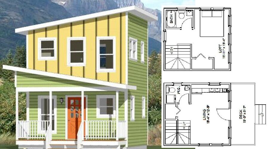 16×16 Simple House Plan 433 sq ft PDF Floor Plan
