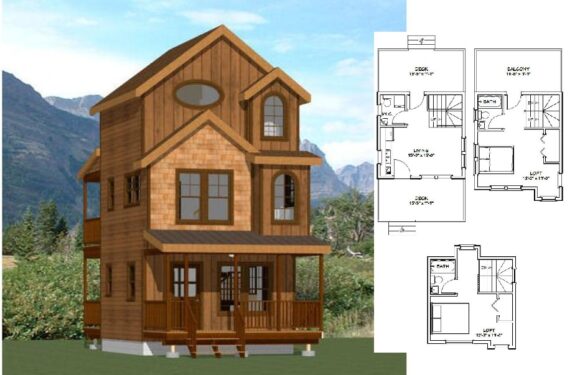 16×16 Small House Design 697 sq ft PDF Floor Plan