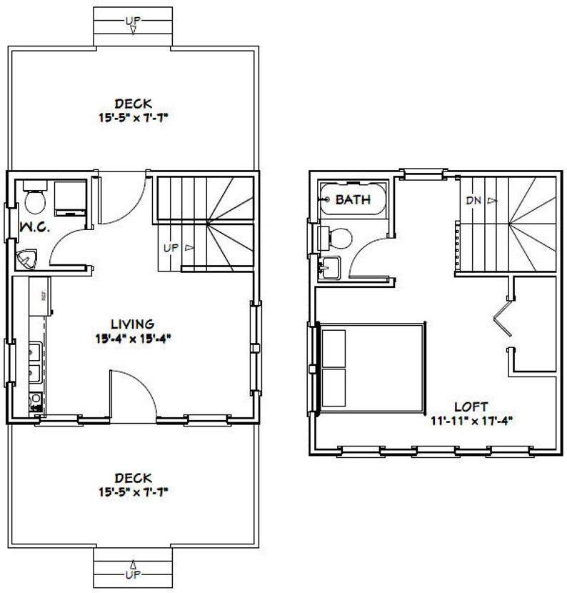 16x16-Small-House-Idea-1-Bedroom-1.5-Bath-465-sq-ft-PDF-Floor-Plan-layout-plan