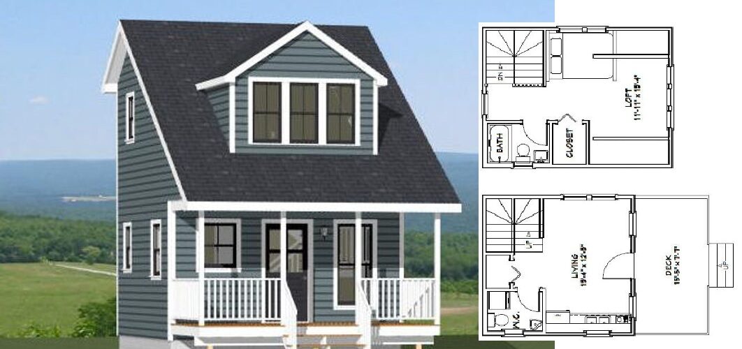 16×16 Small House Plan 492 sq ft PDF Floor Plan