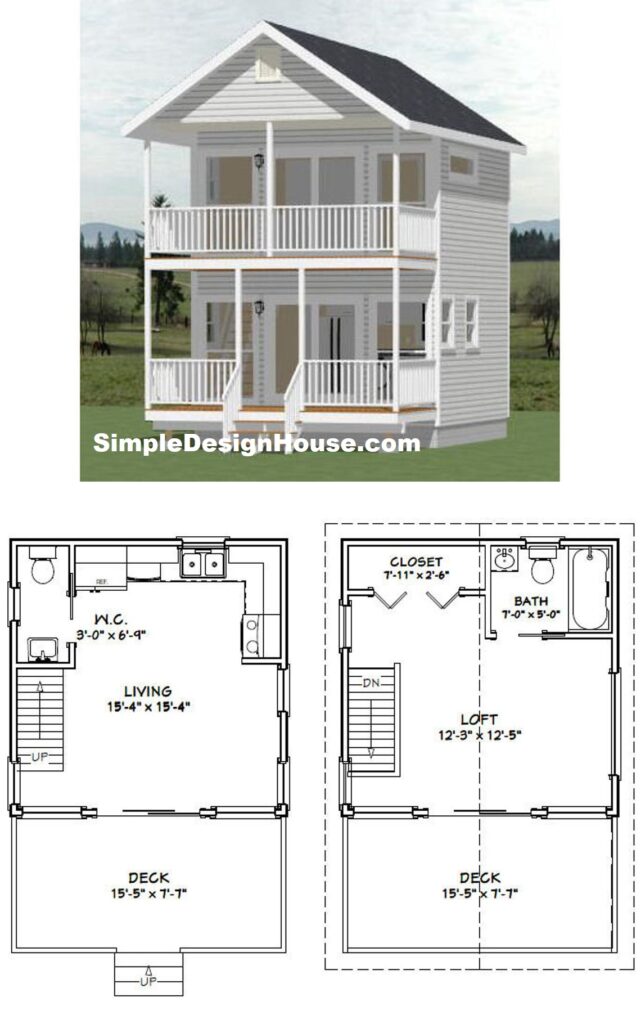 16x16-Small-House-Plan-493-sq-ft-PDF-Floor-Plan-3d