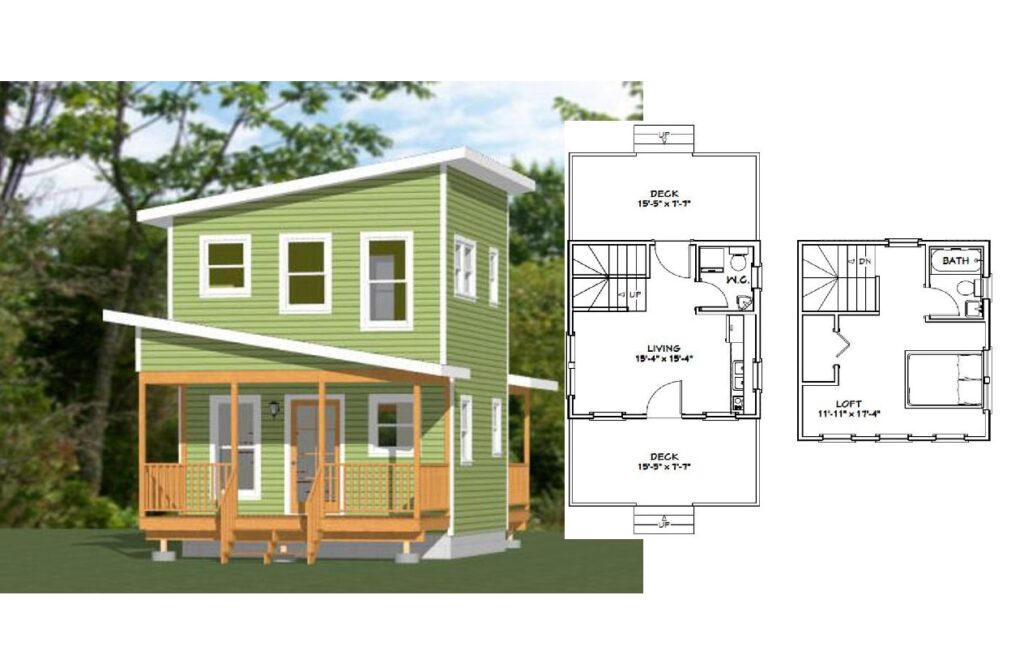 16x16-Small-Tiny-House-Plan-1-Bedroom-1.5-Bath-465-sq-ft-PDF-Floor-Plan-Cover
