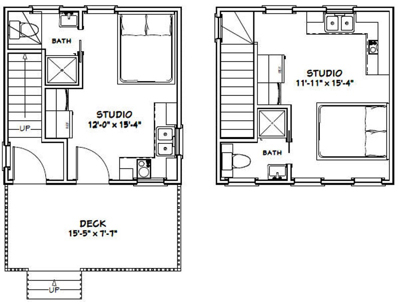 16x16-Tiny-Duplex-Plans-441-sq-ft-PDF-Floor-Plan-layout-plan