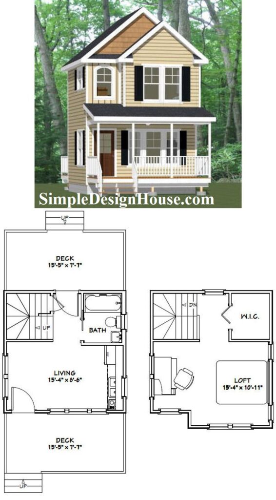 16x16-Tiny-House-3d-1-Bedroom-1-Bath-493-sq-ft-PDF-Floor-Plan-3d