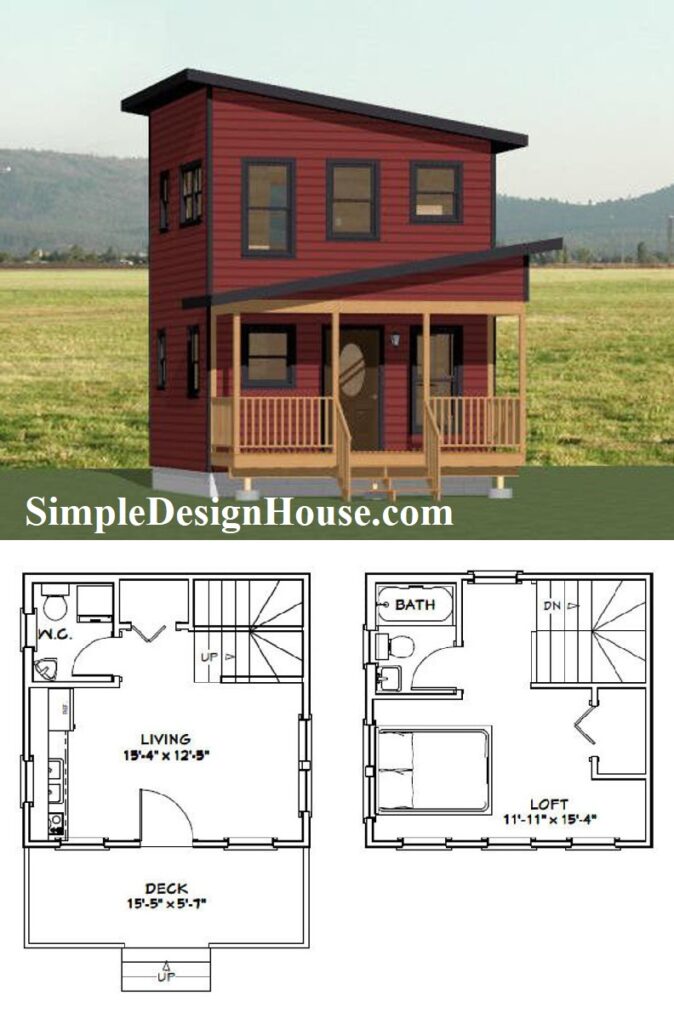 16x16-Tiny-House-3d-1-Bedroom-1.5-Bath-433-sq-ft-PDF-Floor-Plan-3d